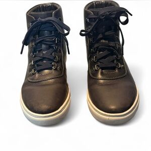 Helm Navy Leather “The Charlie” Ankle High Boots Sz 8.5M